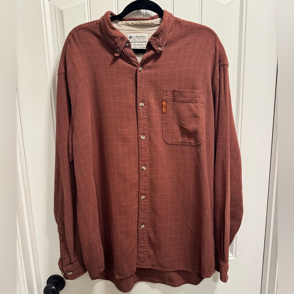 Columbia Men's Casual Brick Red Shirt Size 2X